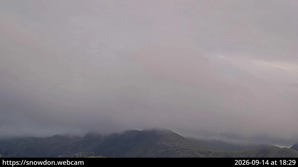 Cloudy Snowdon / Yr Wyddfa webcam example