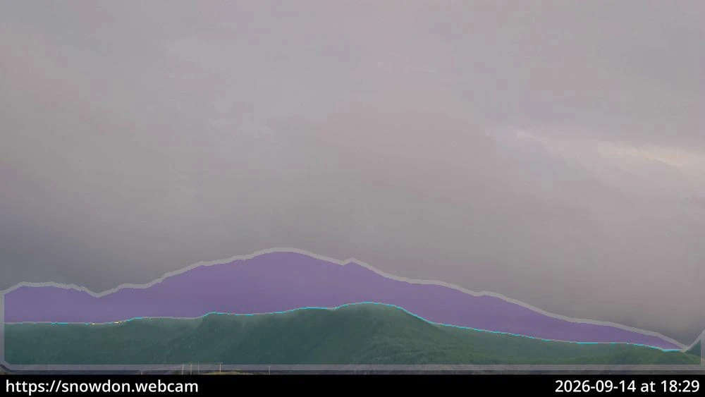 Snowdon / Yr Wyddfa cloud analysis overlay for the same cloudy example