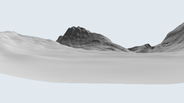 Shaded LiDAR terrain reconstruction from the Caseg Fraith Hut camera viewpoint